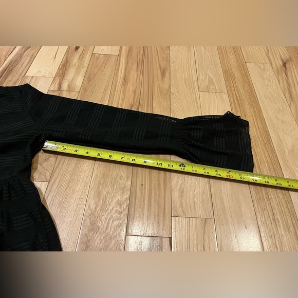 Roolee Black Long Sleeve Midi Dress with Sheer Overlay - Women’s Size Medium - Picture 5 of 7